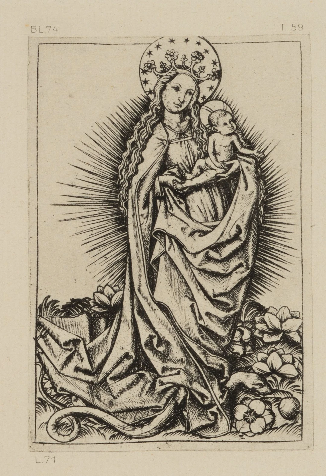After Monogram MEISTER ES (*1450), Madonna and Child. Imperial print