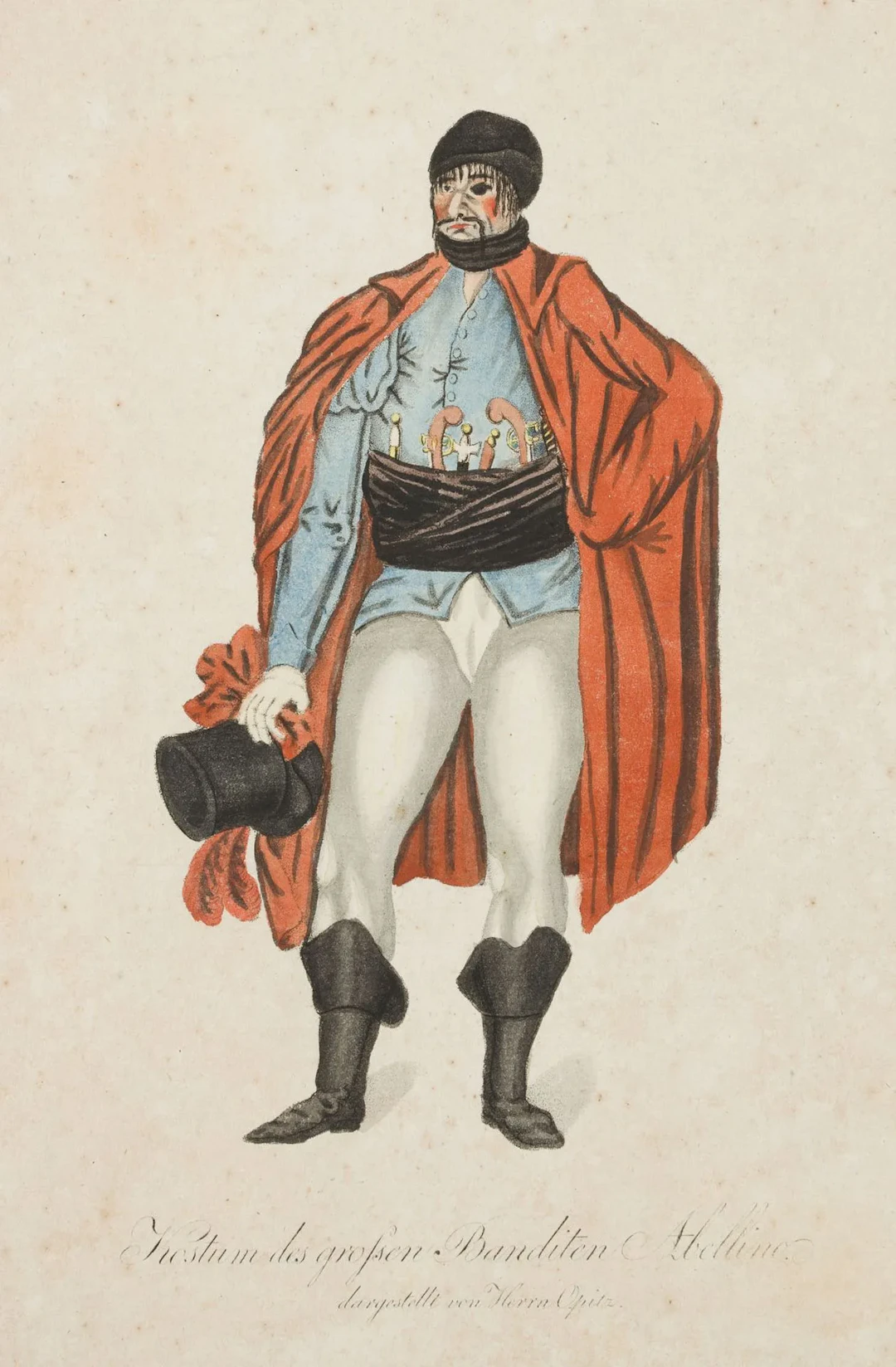 Unknown (19th century), Costume of the bandit Abellino, Opitz, Etching