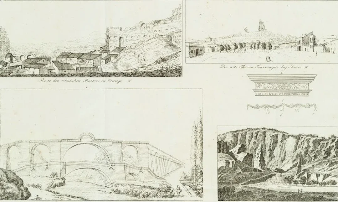 K. MÜLLER (19th century), Landscapes of Southern France, Lithograph