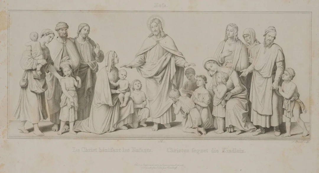 A. REINDEL (*1784) after HESS (*1798), Christ blesses the children