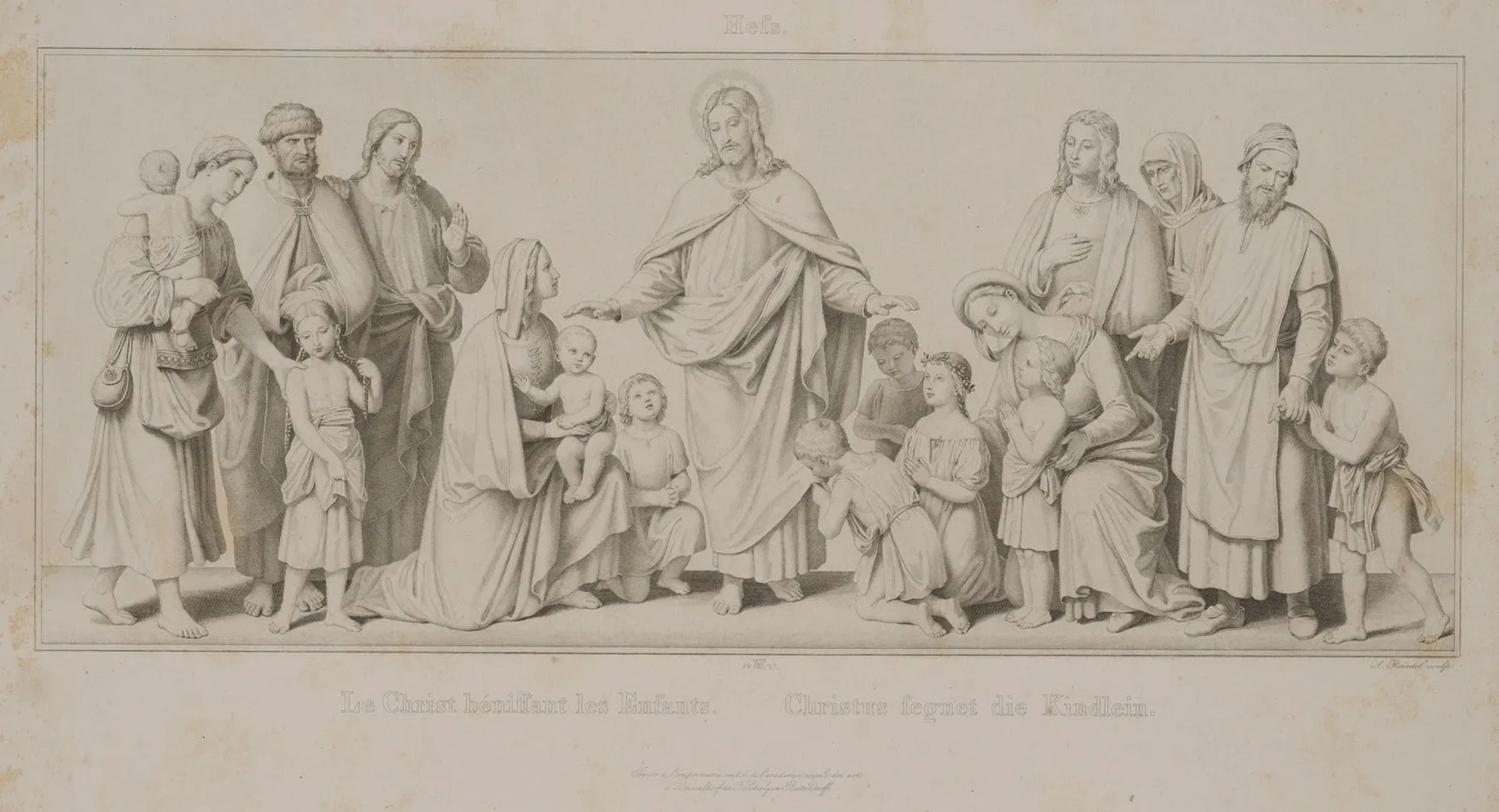 A. REINDEL (*1784) after HESS (*1798), Christ blesses the children