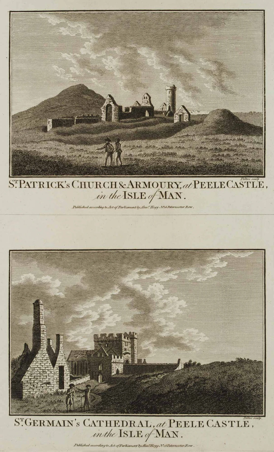 J. PELTRO (1760–1808), St. Patrick’s Church, Peele Castle, Etching