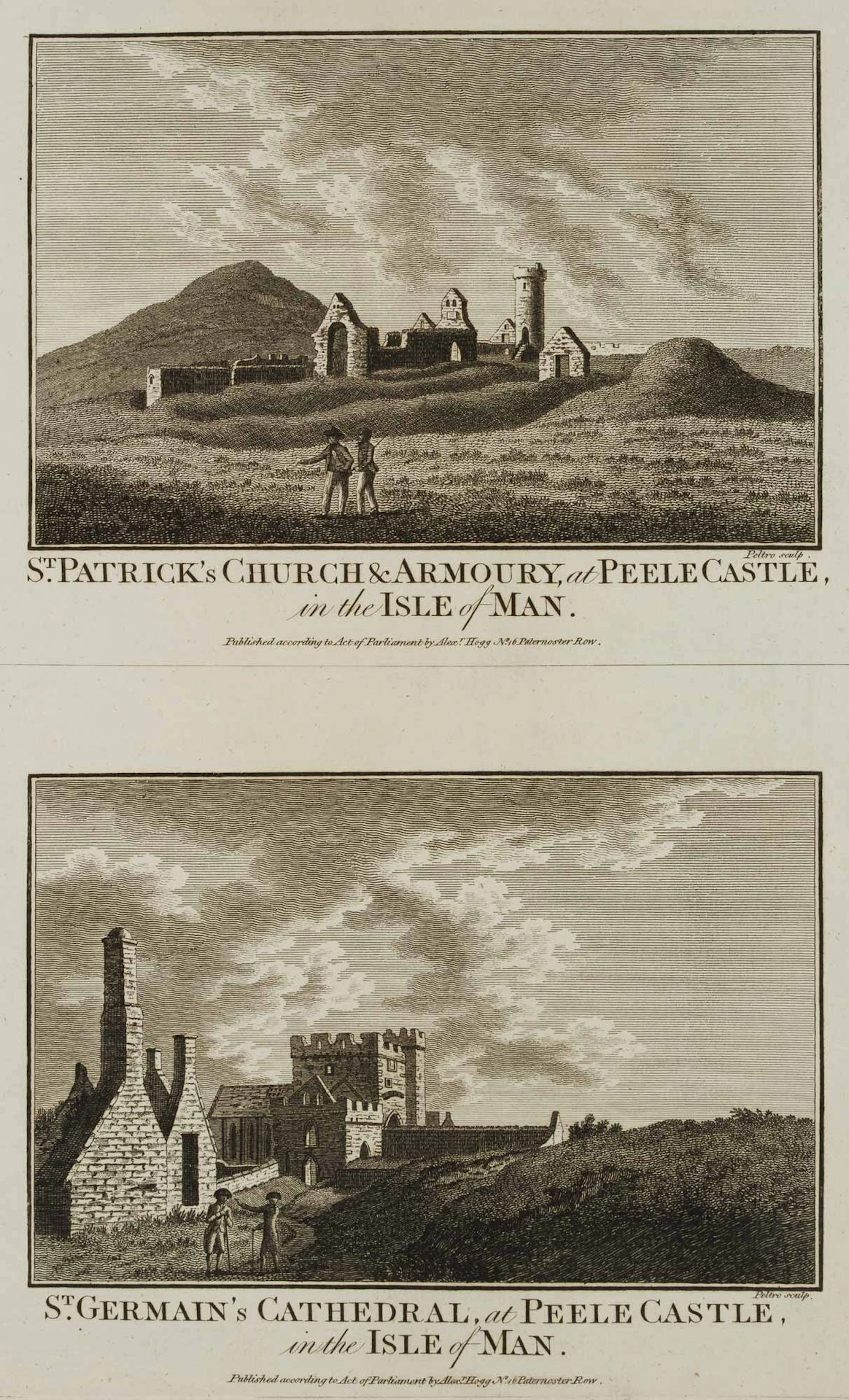 J. PELTRO (1760–1808), St. Patrick’s Church, Peele Castle, Etching