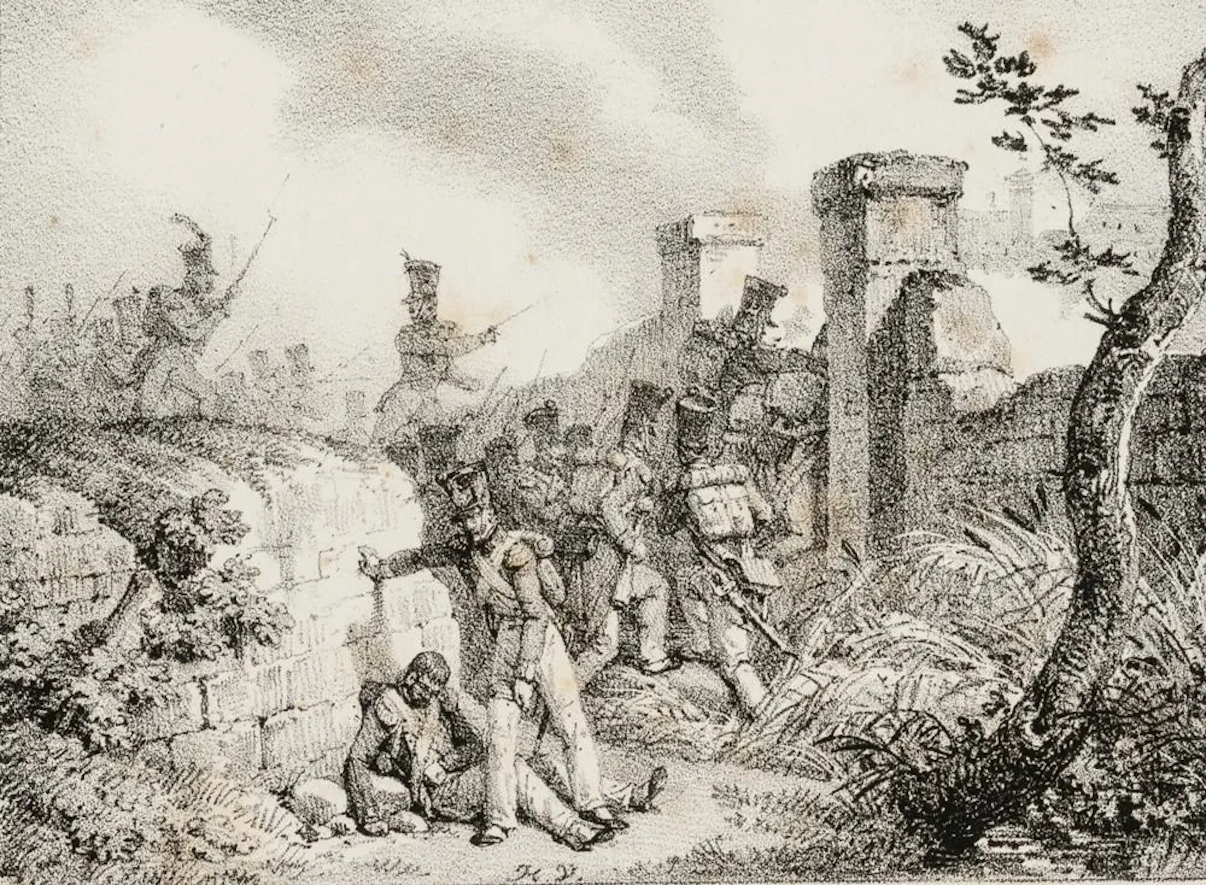 H. VERNET (1789-1863), Napoleonic soldiers, Lithography Horace Emile