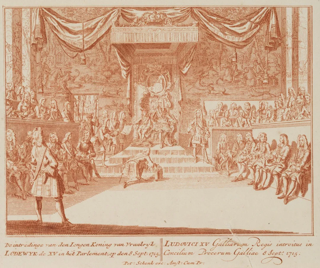 P. SCHENK (1653–1713), Louis XV, Proclamation, around 1712, copper