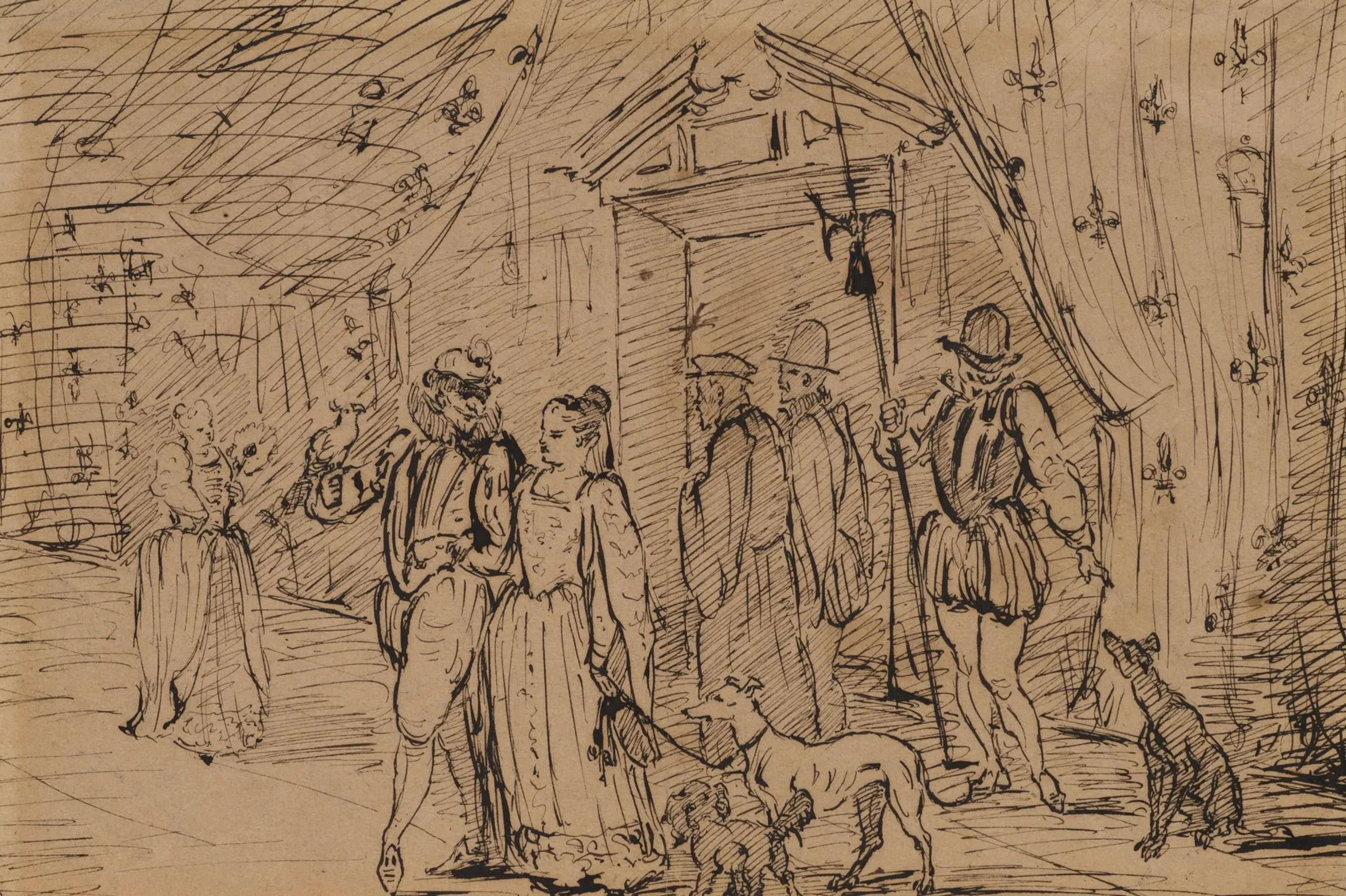 Unknown (19th century), An elegant couple at the palace entrance