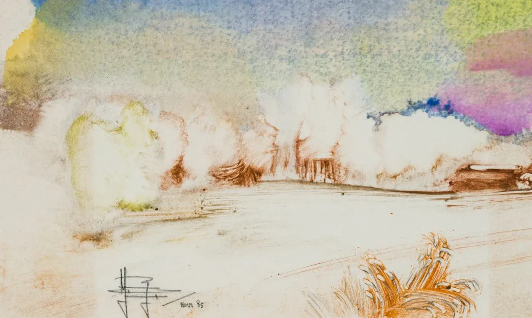 Y. ROYON (b. 1938), Abstract Landscape, 1985, Watercolor Yvan Royon