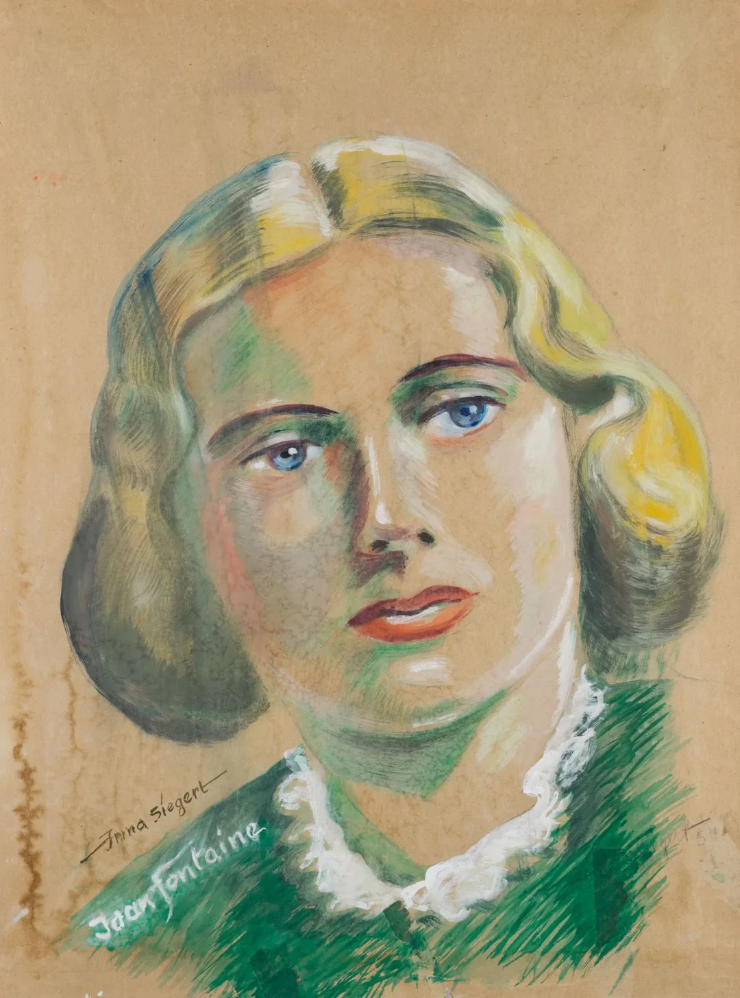 I. SIEGERT (*1912), movie poster featuring Joan Fontaine, 1954, watercolor