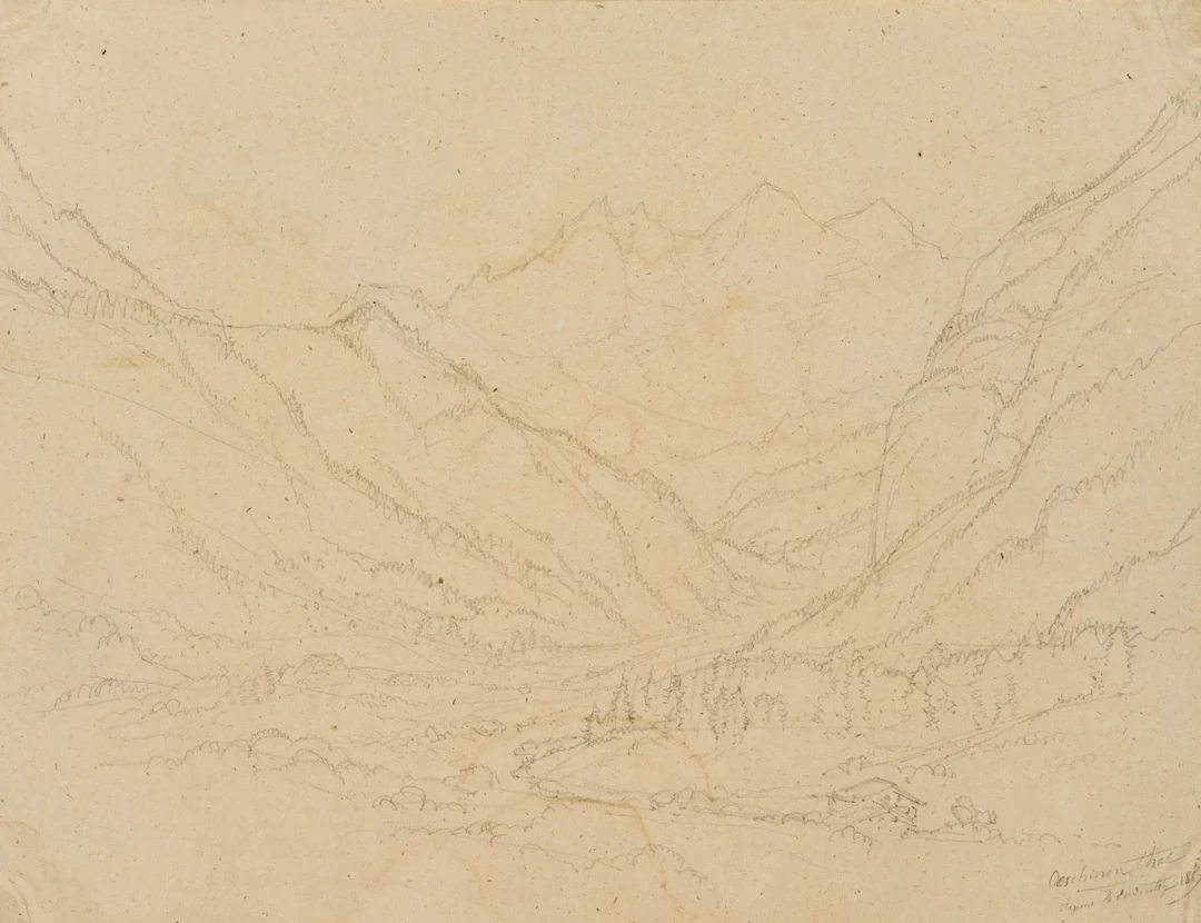 E. BRETENIÈRES (*1804), Oeschinen Valley near Kandersteg, Bern, 1859