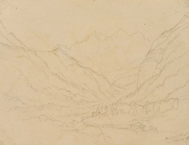 E. BRETENIÈRES (*1804), Oeschinen Valley near Kandersteg, Bern, 1859