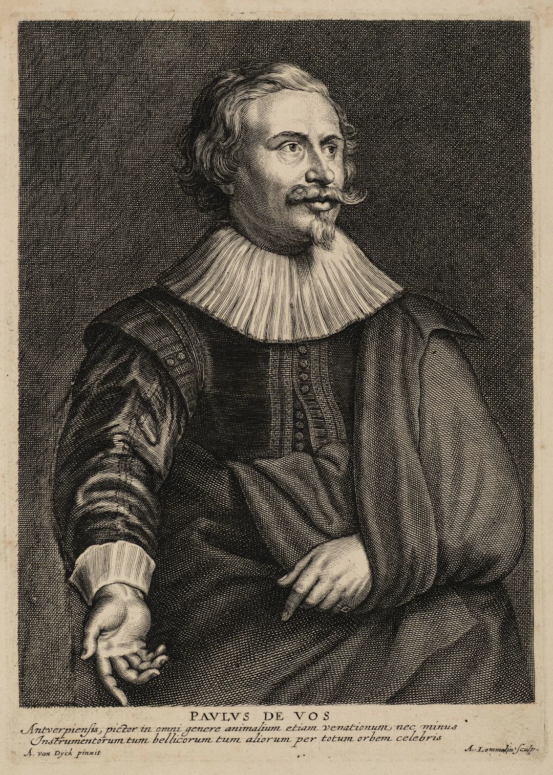 A. LOMMELIN (17th) after DYCK (*1599), Portrait of Paul de Vos, Copper