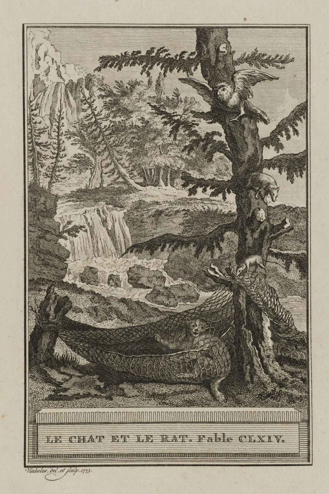 R. VINKELES (1741–1816), *The Cat and the Rat*, 1773, etching Reinier