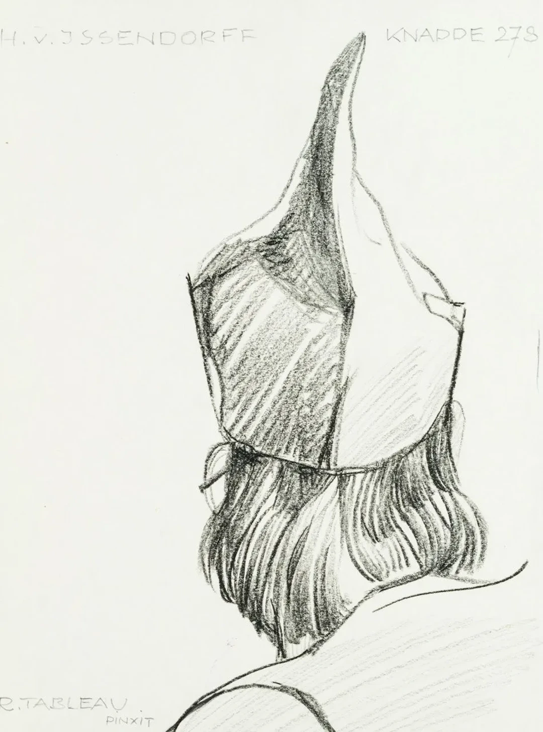 E. BEKKER (1903–1986), H. von Issendorff, portrait, charcoal Ernst