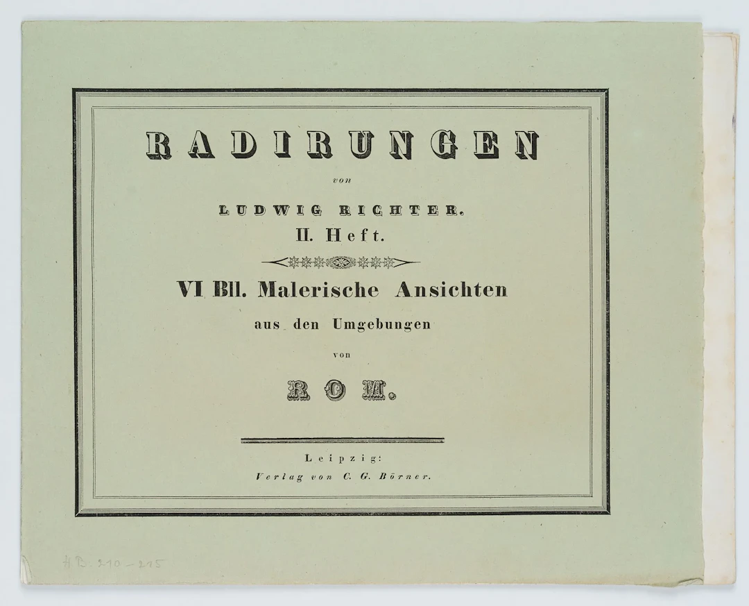 L. RICHTER (1803–1884), The Area Around Rome, 1832, Etching Ludwig