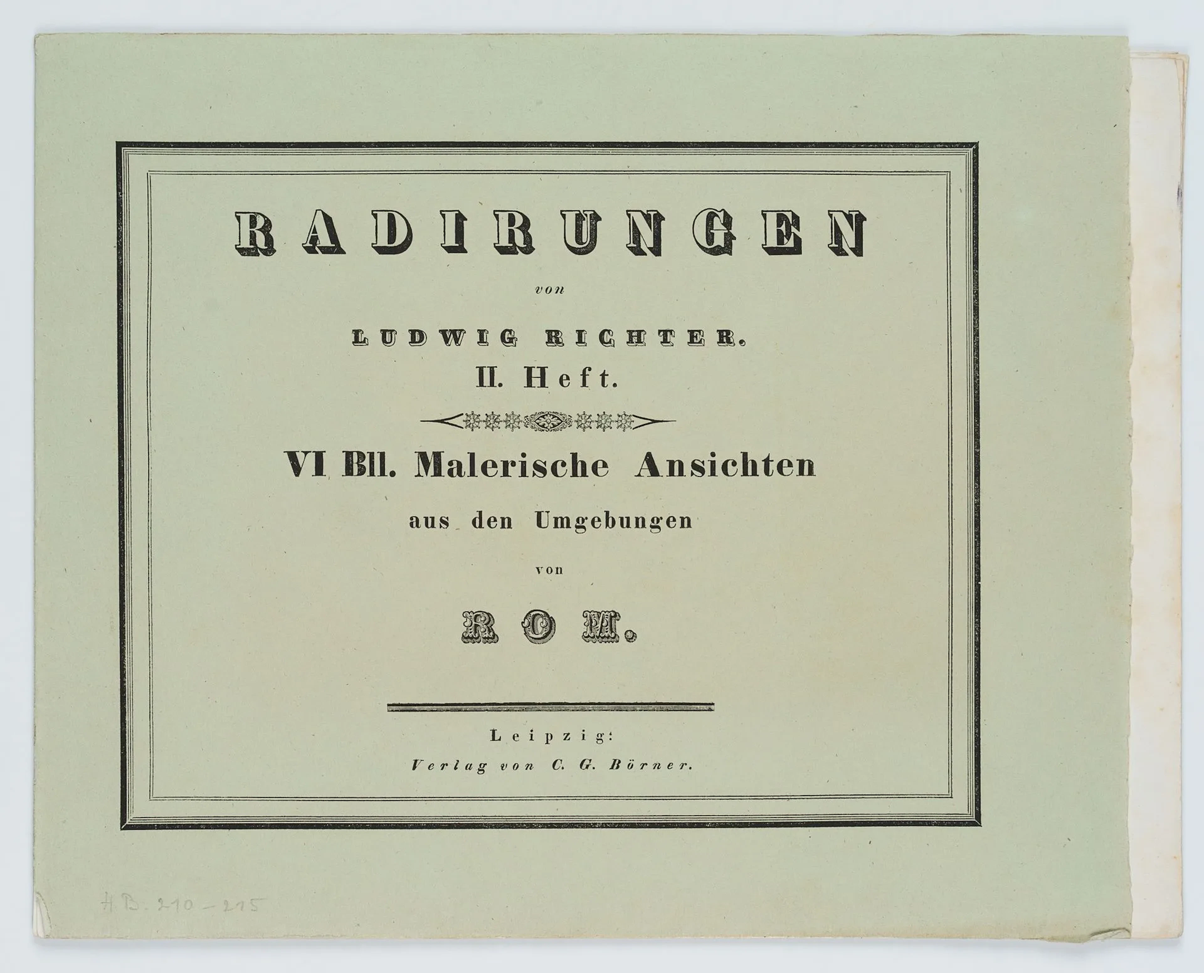 L. RICHTER (1803–1884), The Area Around Rome, 1832, Etching Ludwig
