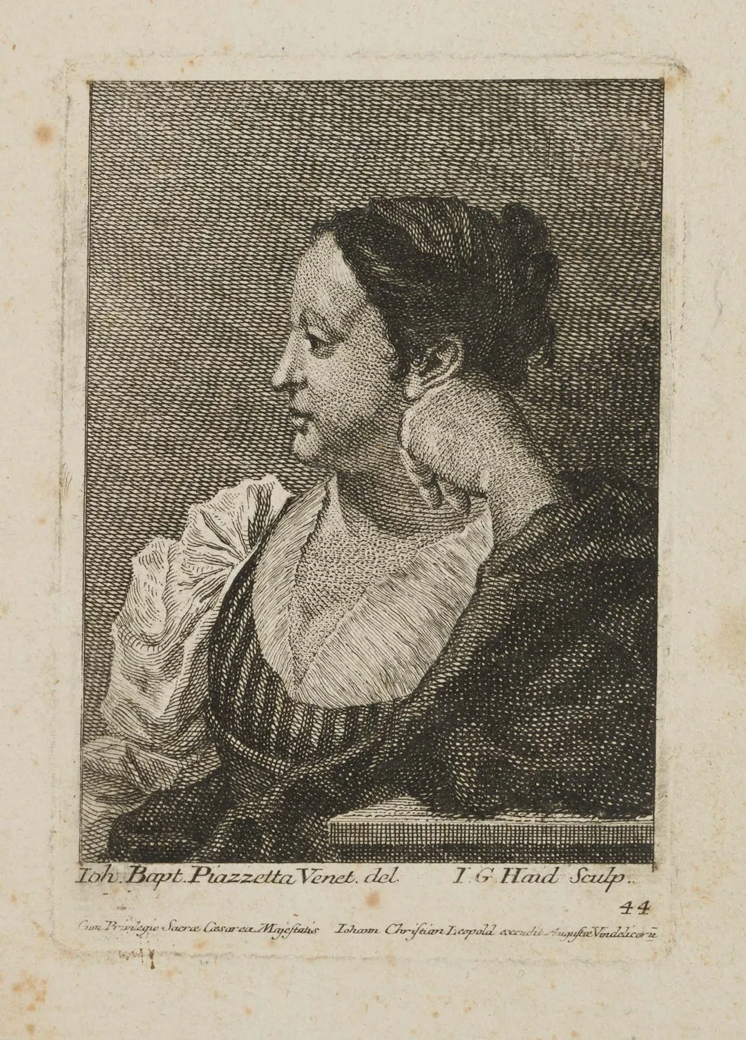 J. HAID (*1704) after PIAZZETTA (*1682), Portrait of an Italian Woman