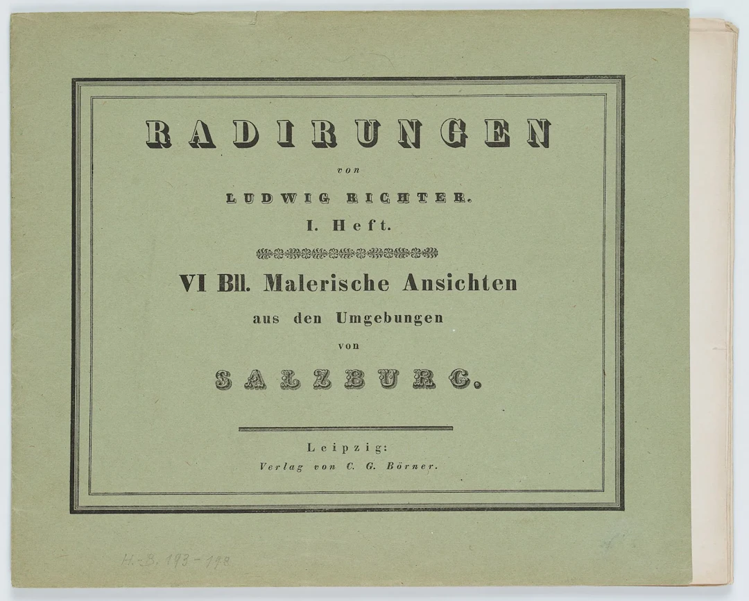 L. RICHTER (1803–1884), The Area Around Salzburg, 1830, Etching Ludwig
