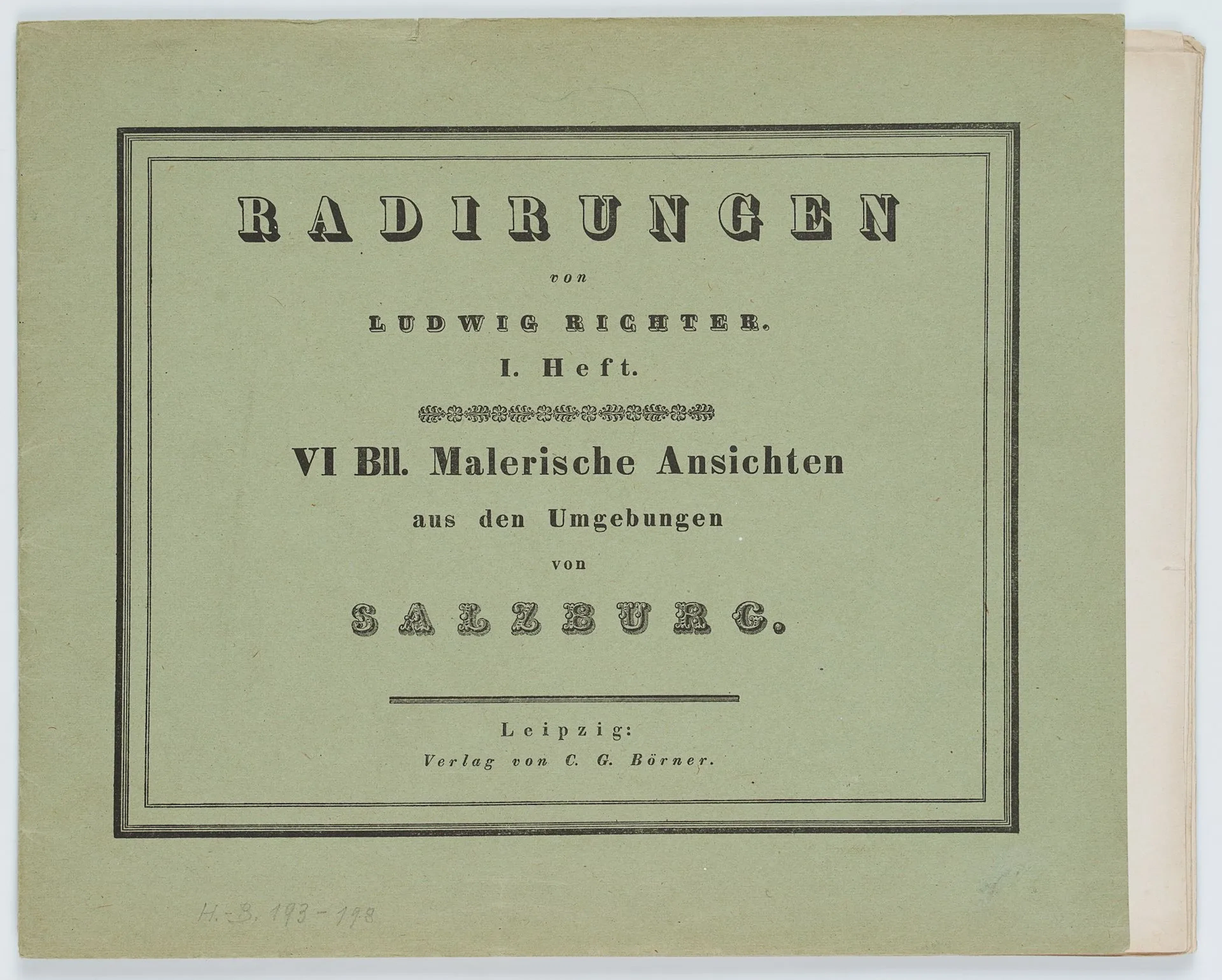 L. RICHTER (1803–1884), The Area Around Salzburg, 1830, Etching Ludwig