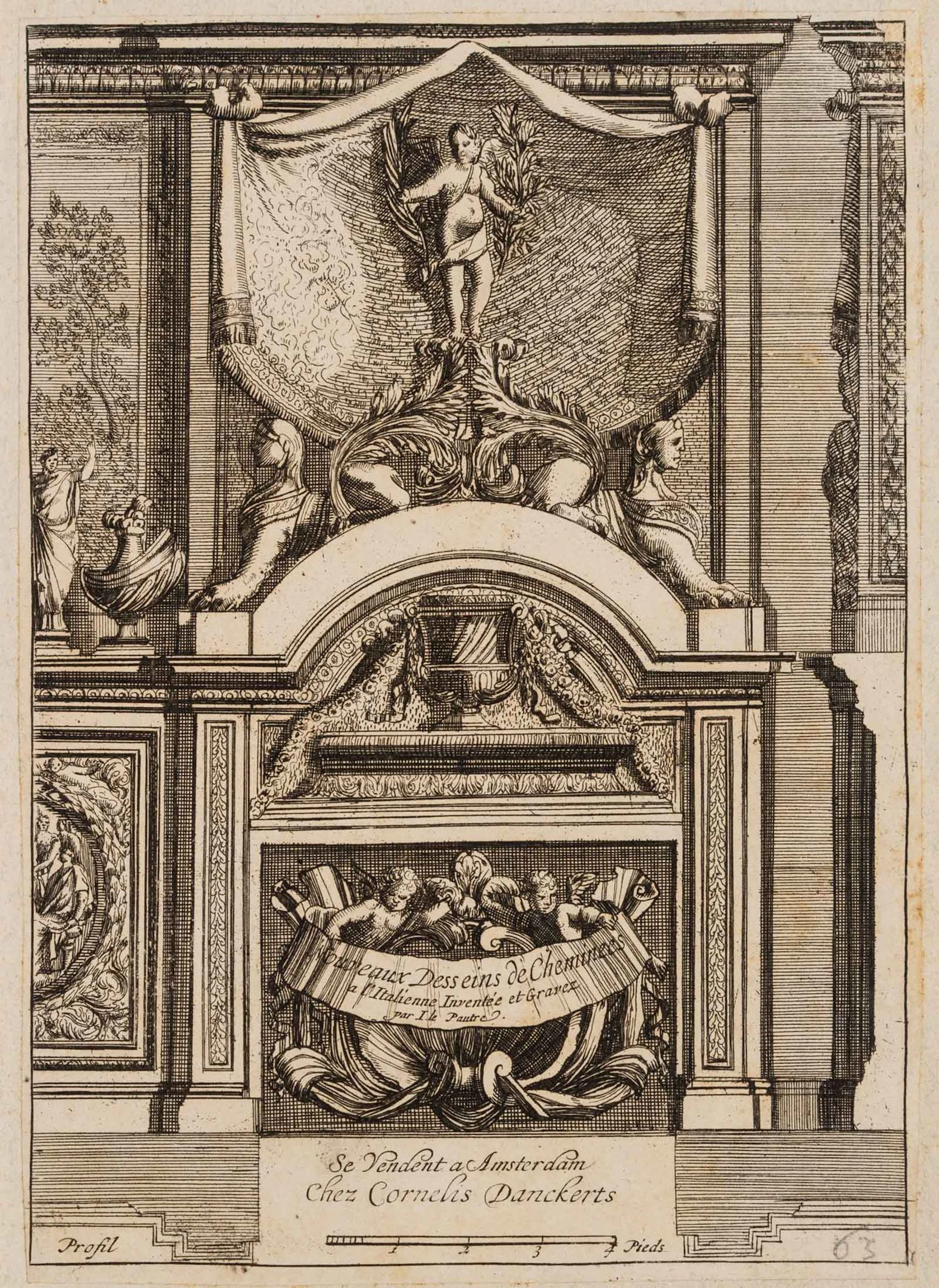 J. LEPAUTRE (1618–1682), Italian-style fireplace design, ca. 1650