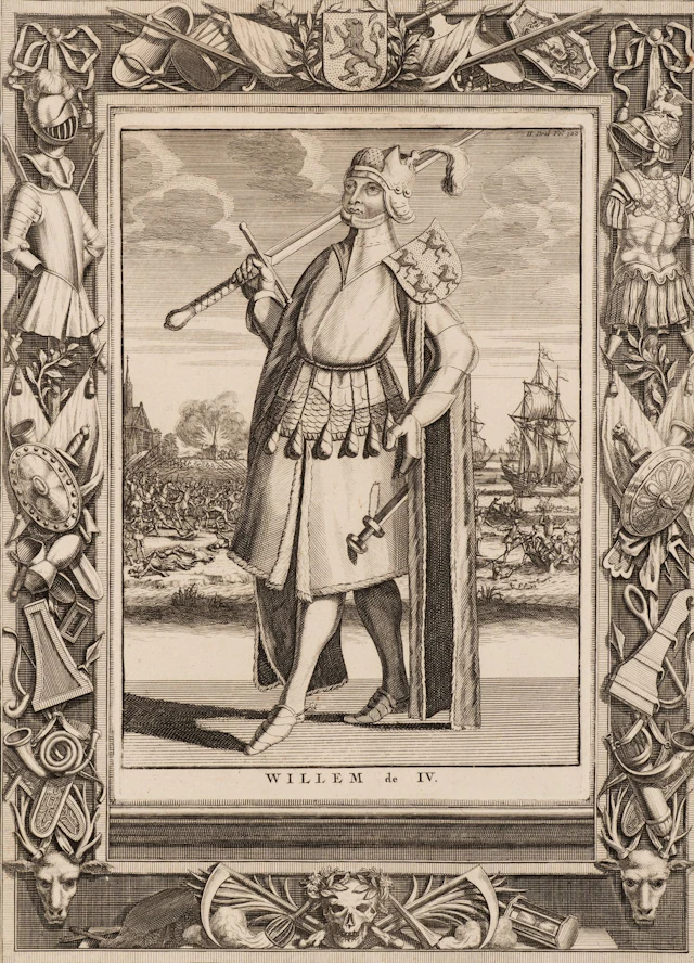 Unknown (18th century), William IV in armor, 1725, copper engraving