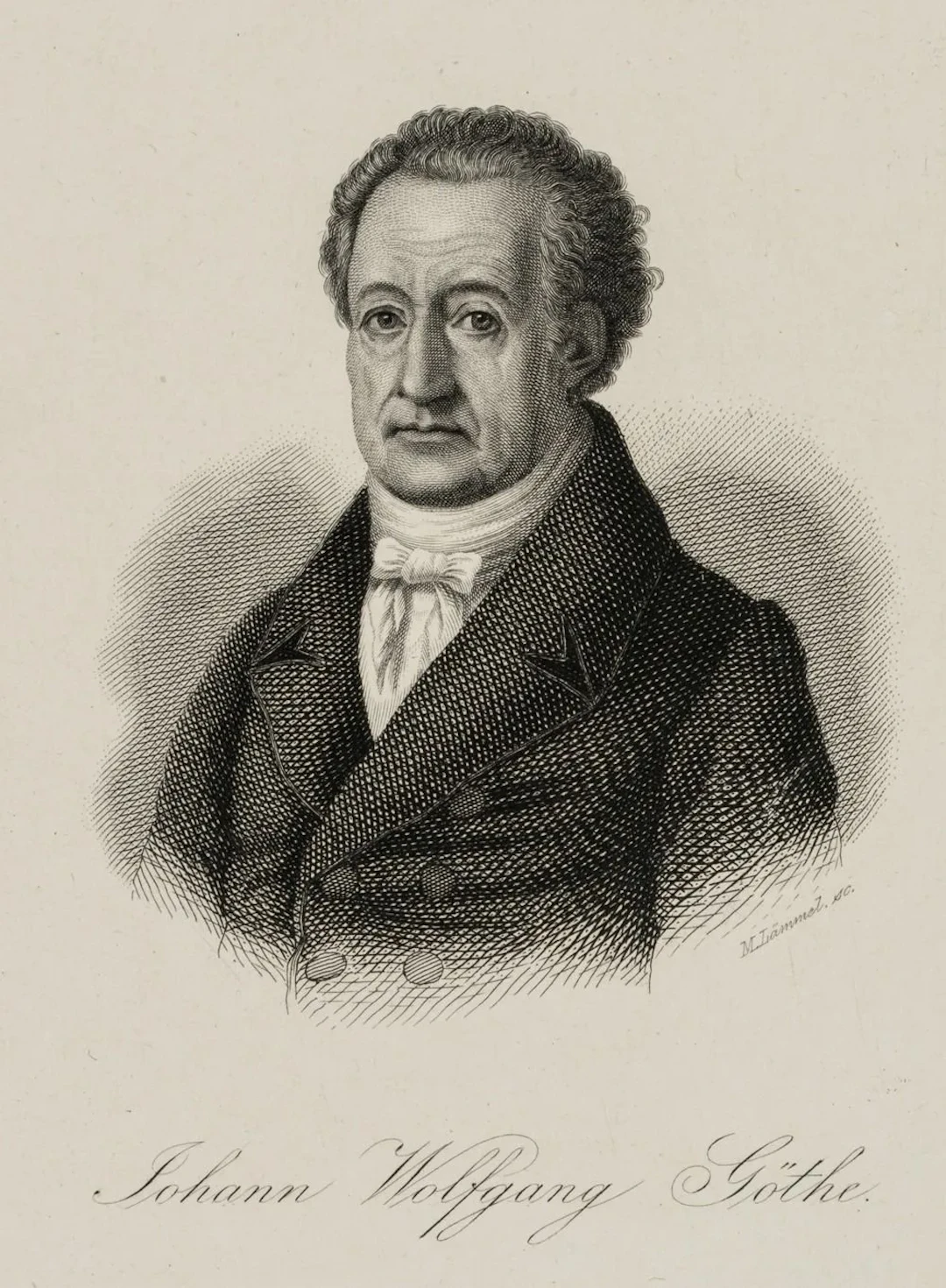 M. LÄMMEL (*1849), Portrait of Johann Wolfgang von Goethe (b. 1749)