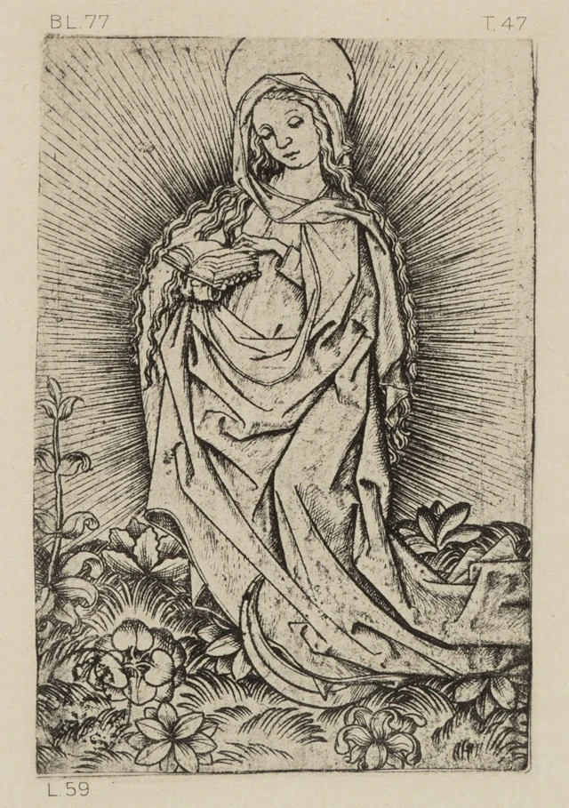 After Monogram MEISTER ES (*1450), Mary on a crescent moon. Imperial