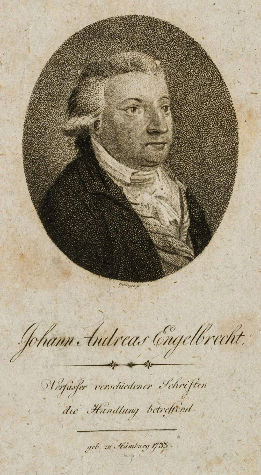 F. BOLLINGER (*1777), Johann Andreas Engelbrecht, around 1800, Etching
