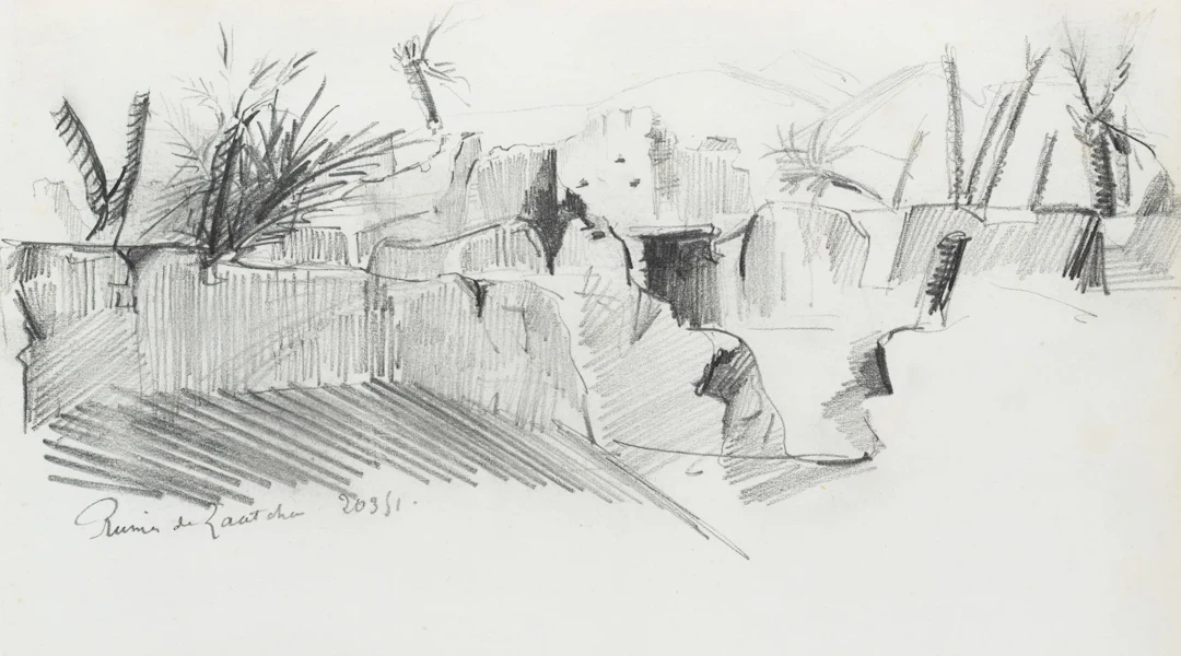 Unknown (19th century), Ruins of Zaatcha, Algeria, 1851, pencil Unknown