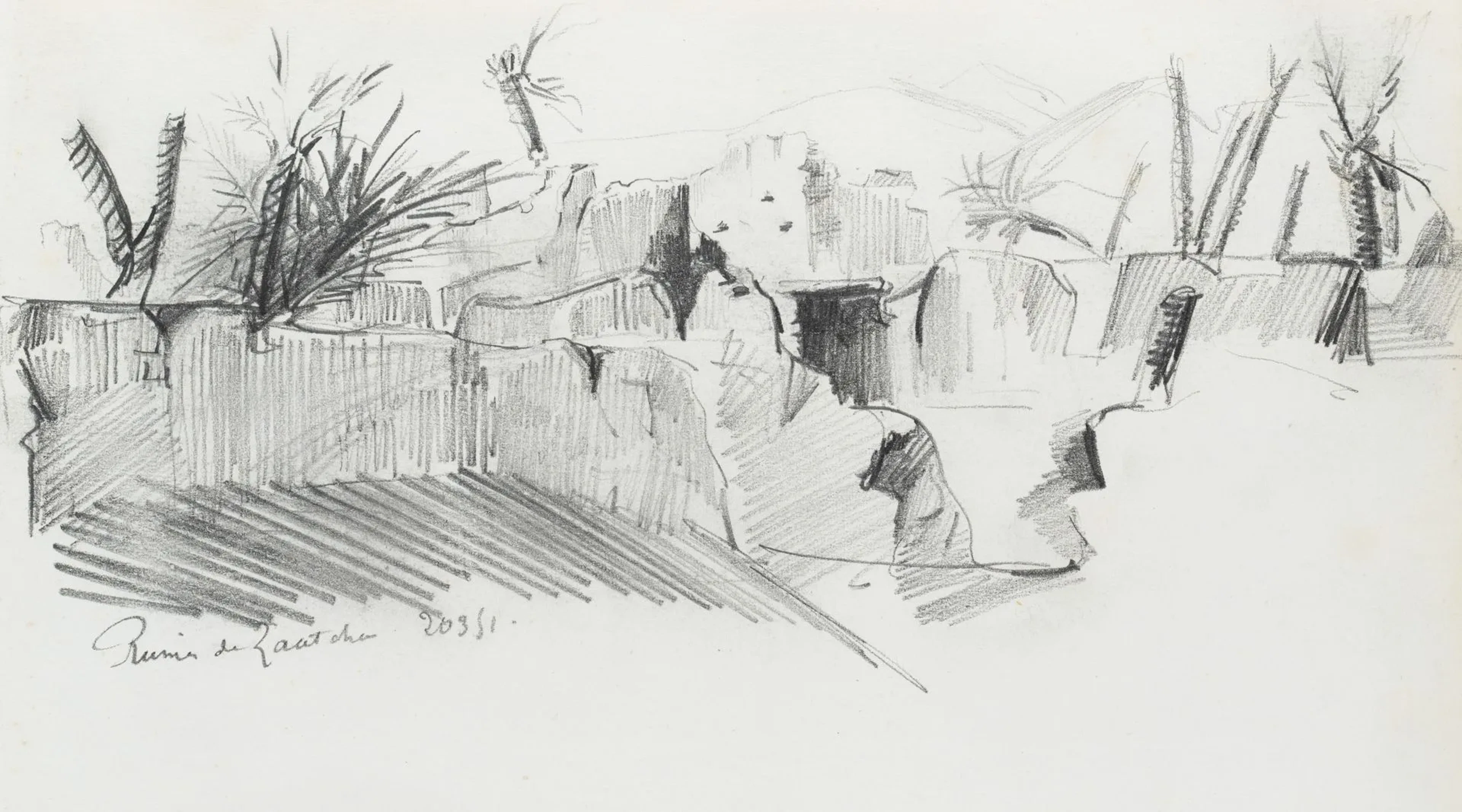 Unknown (19th century), Ruins of Zaatcha, Algeria, 1851, pencil Unknown