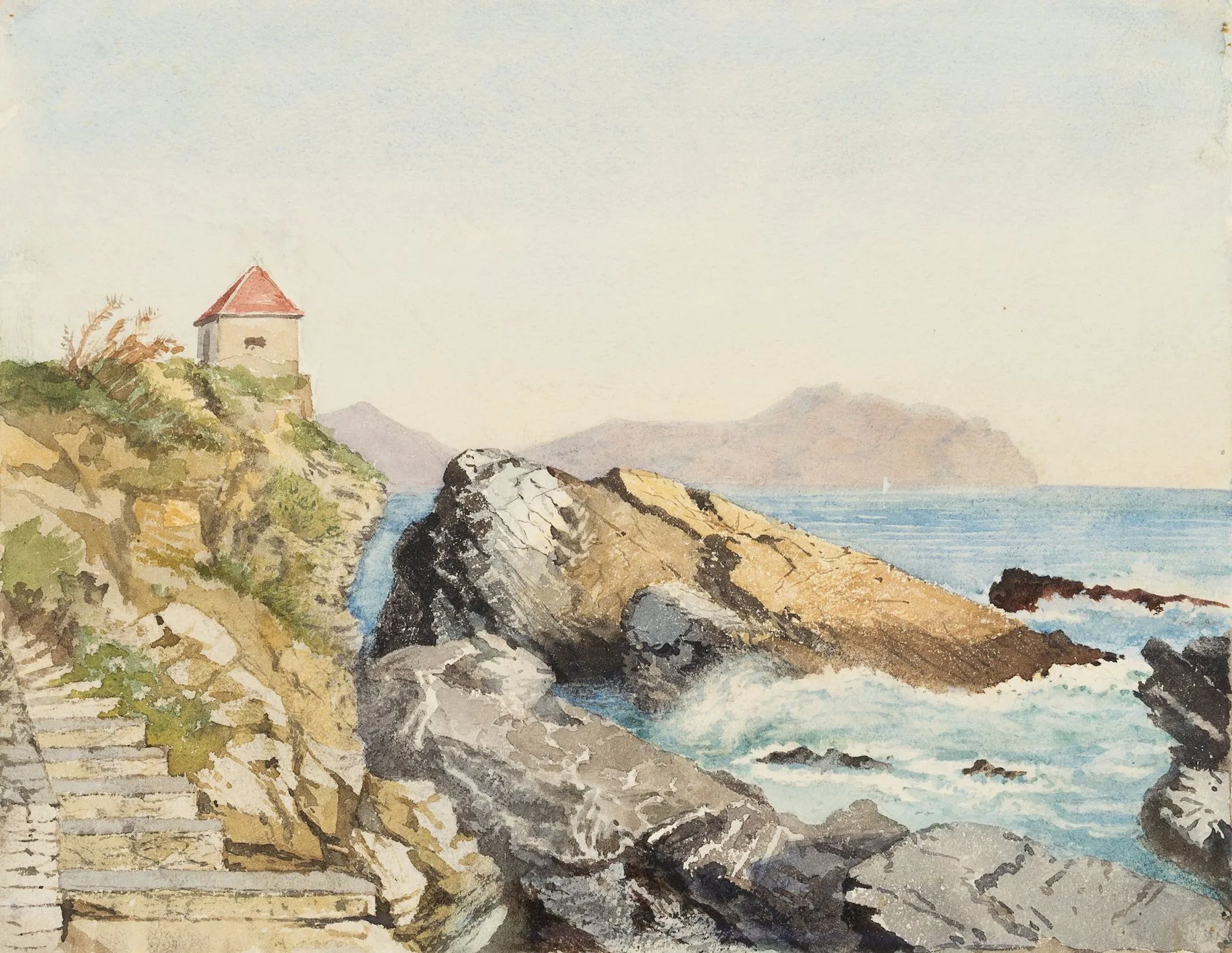 M. SAVIGNY (1831–1905), Rocky Coastline near Nervi, Genoa, around
