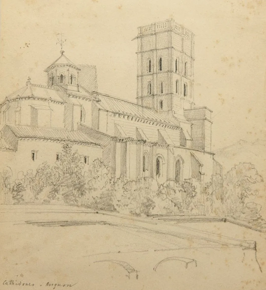 Unknown (19th), Avignon Cathedral, 1858, Pencil Unknown (19th century):