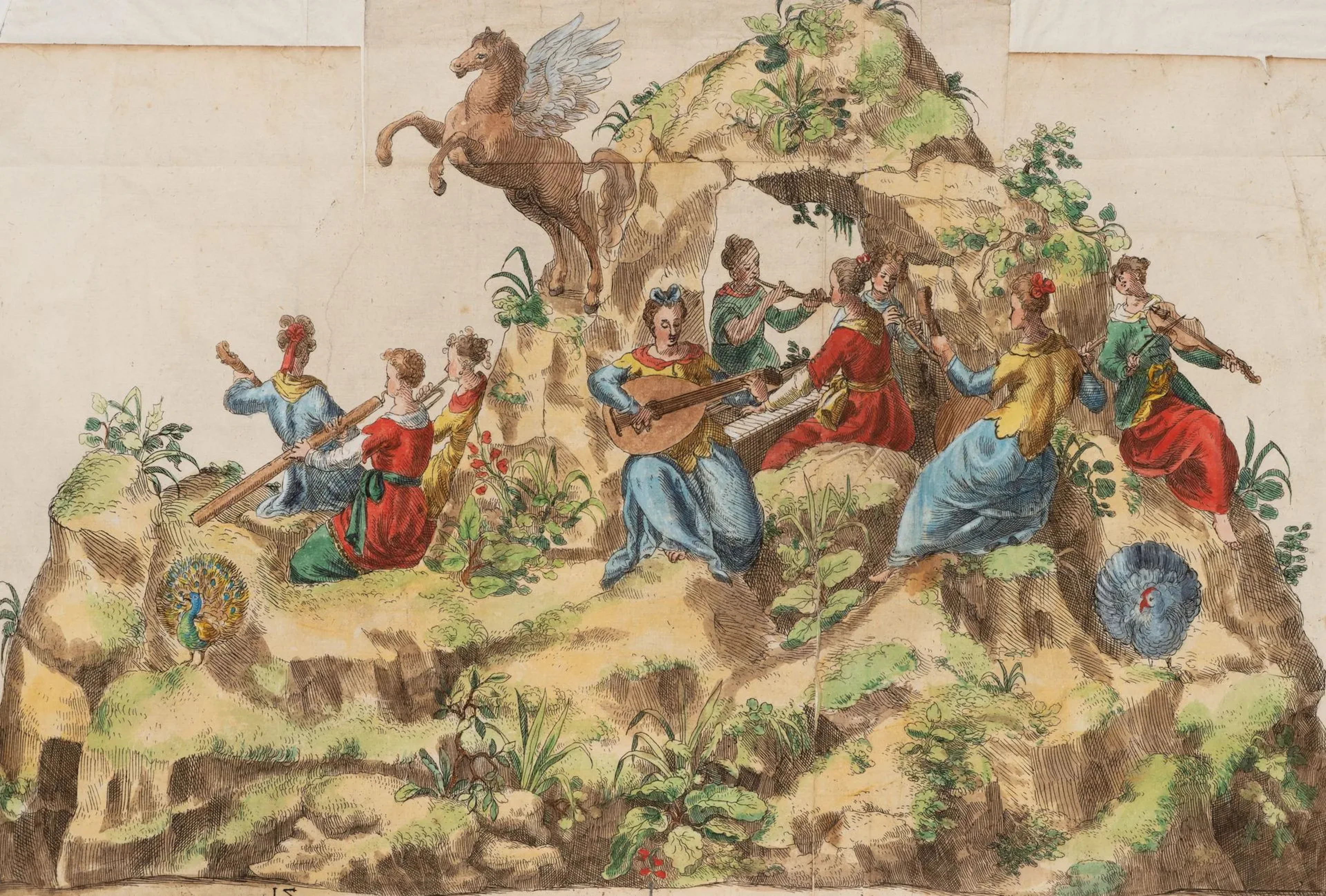 Unknown (18th century), A Lovely Open-Air Concert, Etching Unknown