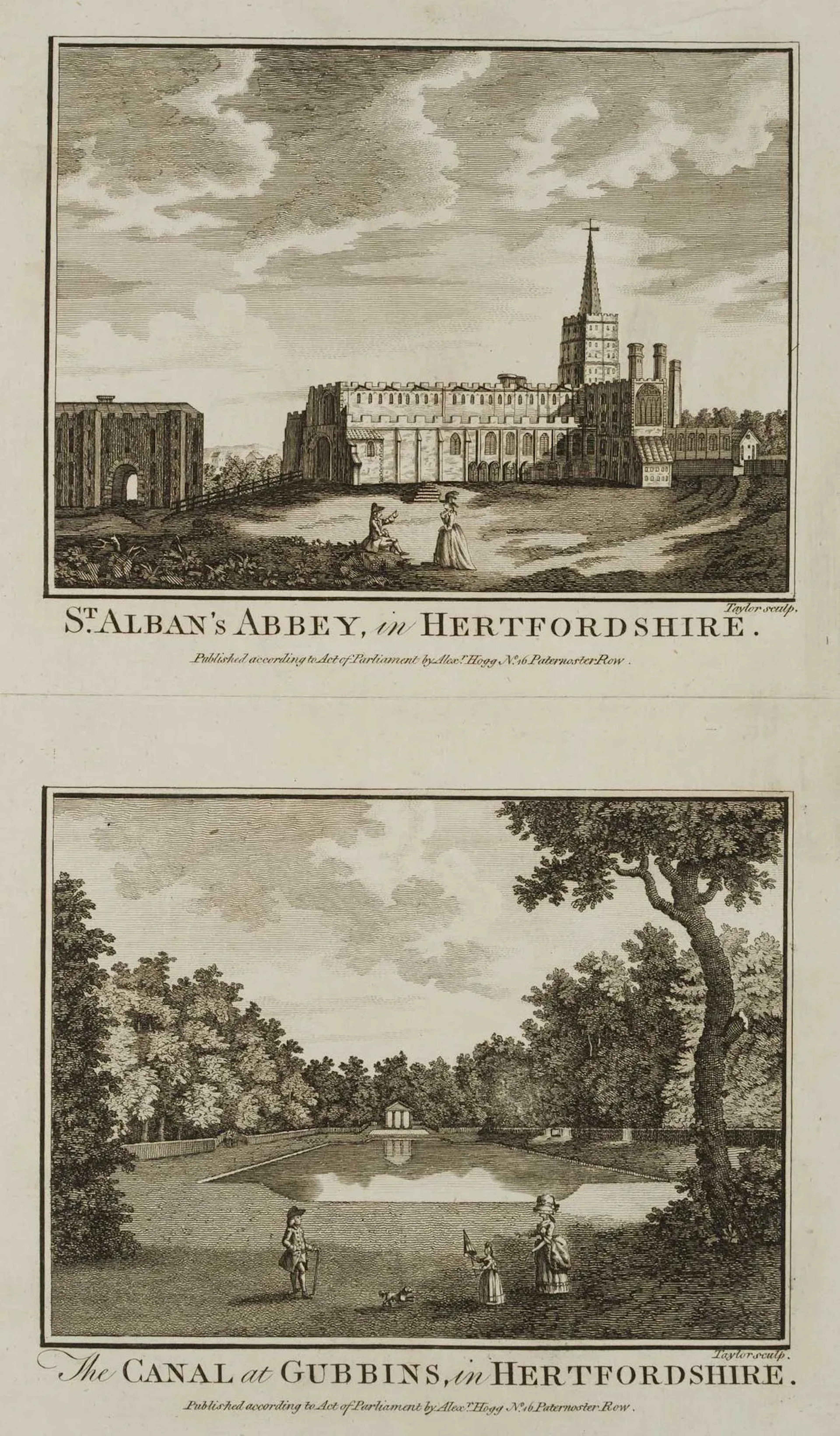 TAYLOR (18th century), St. Alban’s Abbey, Hertfordshire, Etching Taylor