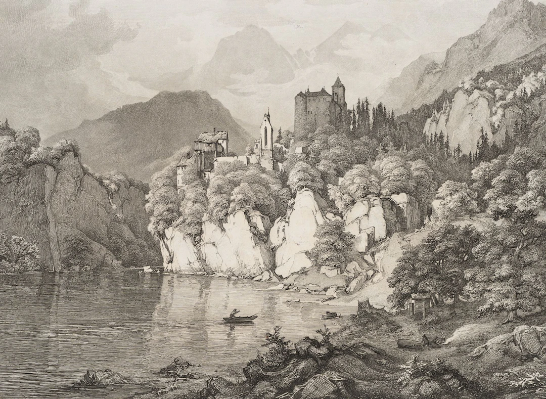 W. WITTHÖFT (*1816) after POSE (*1812), Castle in Tyrol, around 1855