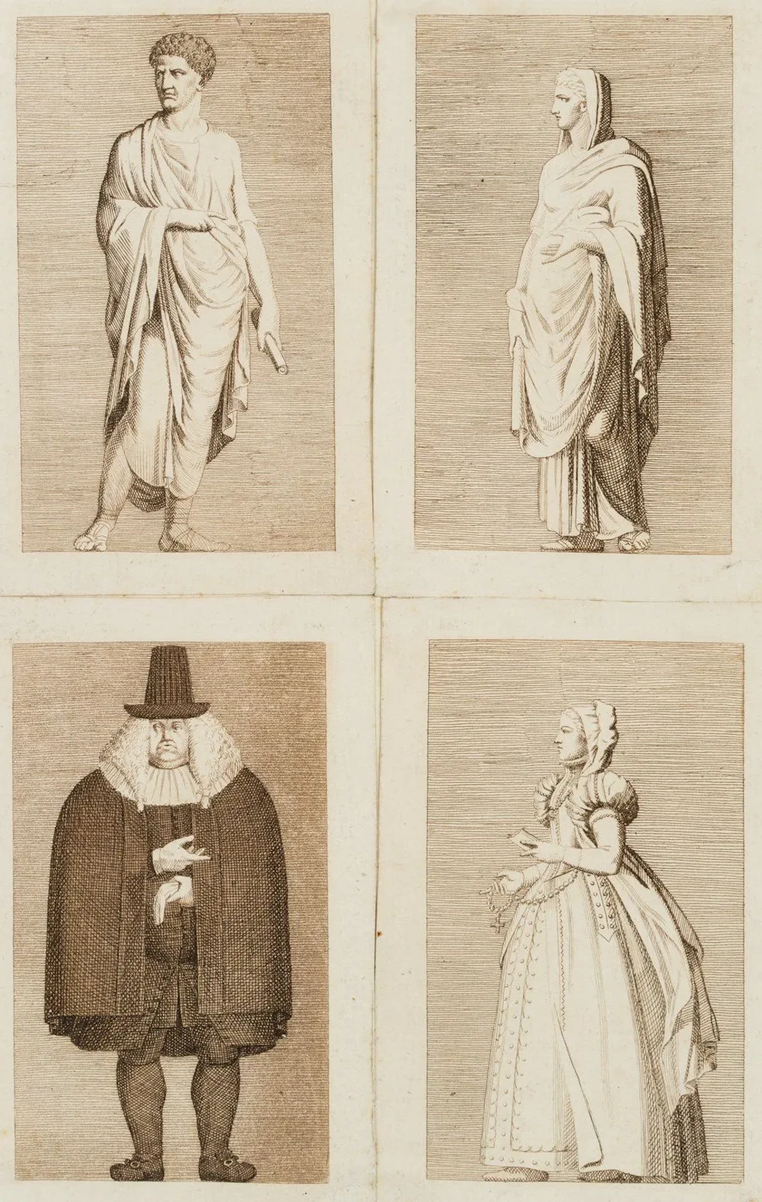 F. CARSTENS (1762–1798), Traditional and Modern Costumes, Etching