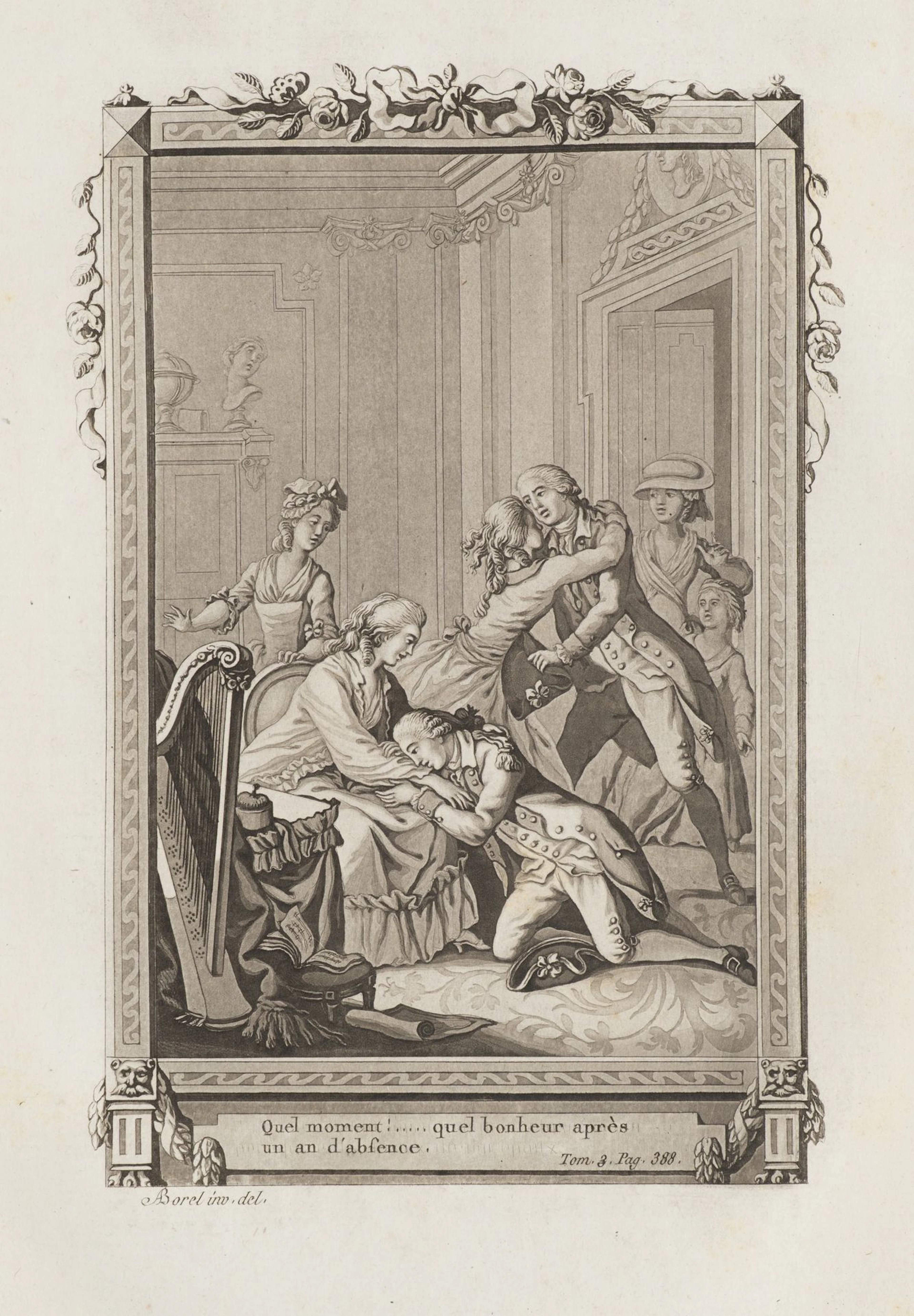 A. BOREL (1743–1810), A Reunion at the Salon, Aquatint Antoine Borel