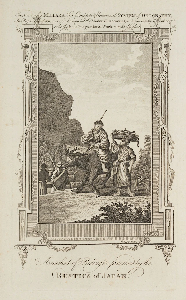 Unknown (18th century), "A Method of Riding." Japan, copper engraving