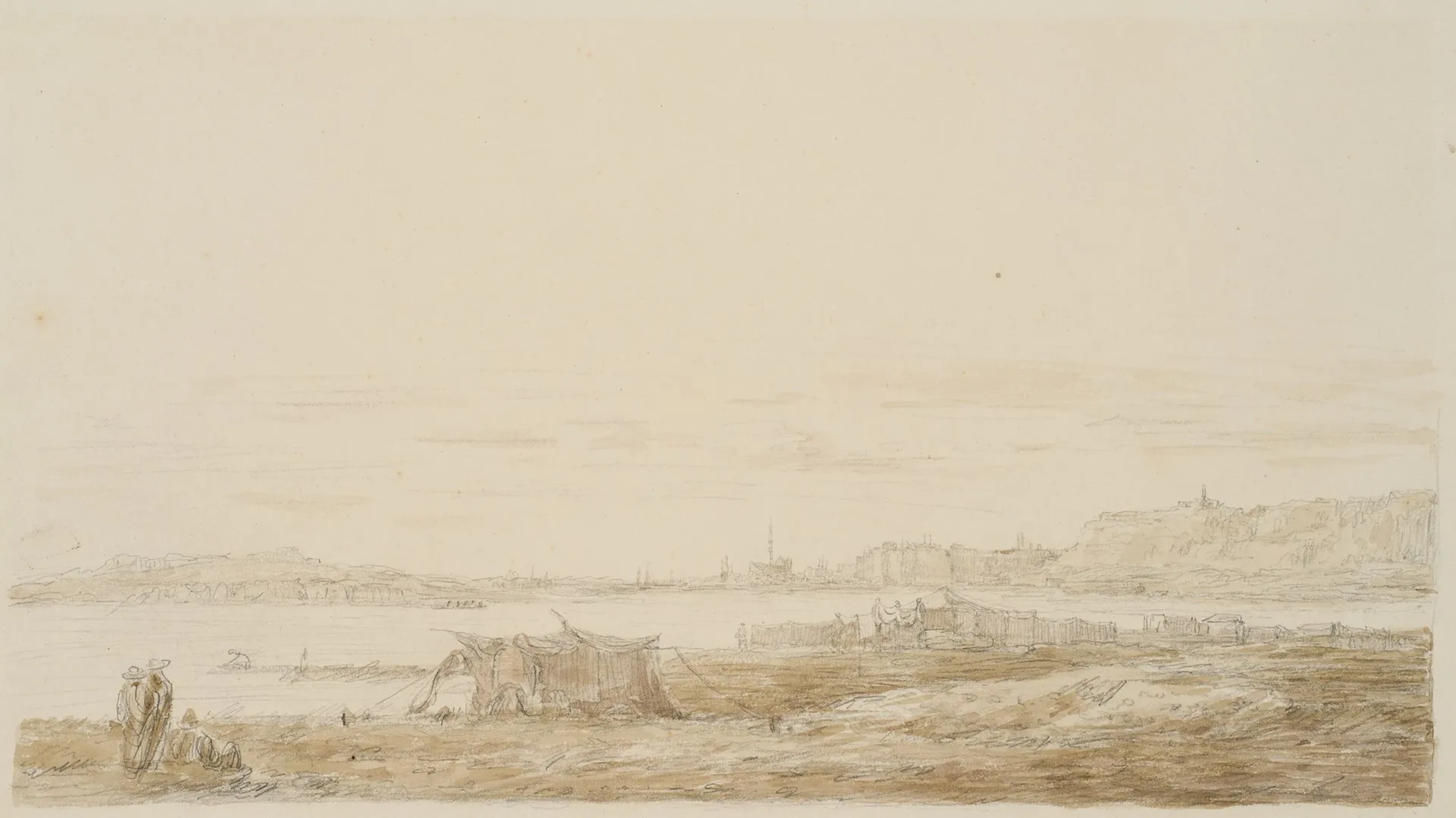 I. DUVIVIER (1758–1832), Cairo on the Banks of the Nile, Indian ink