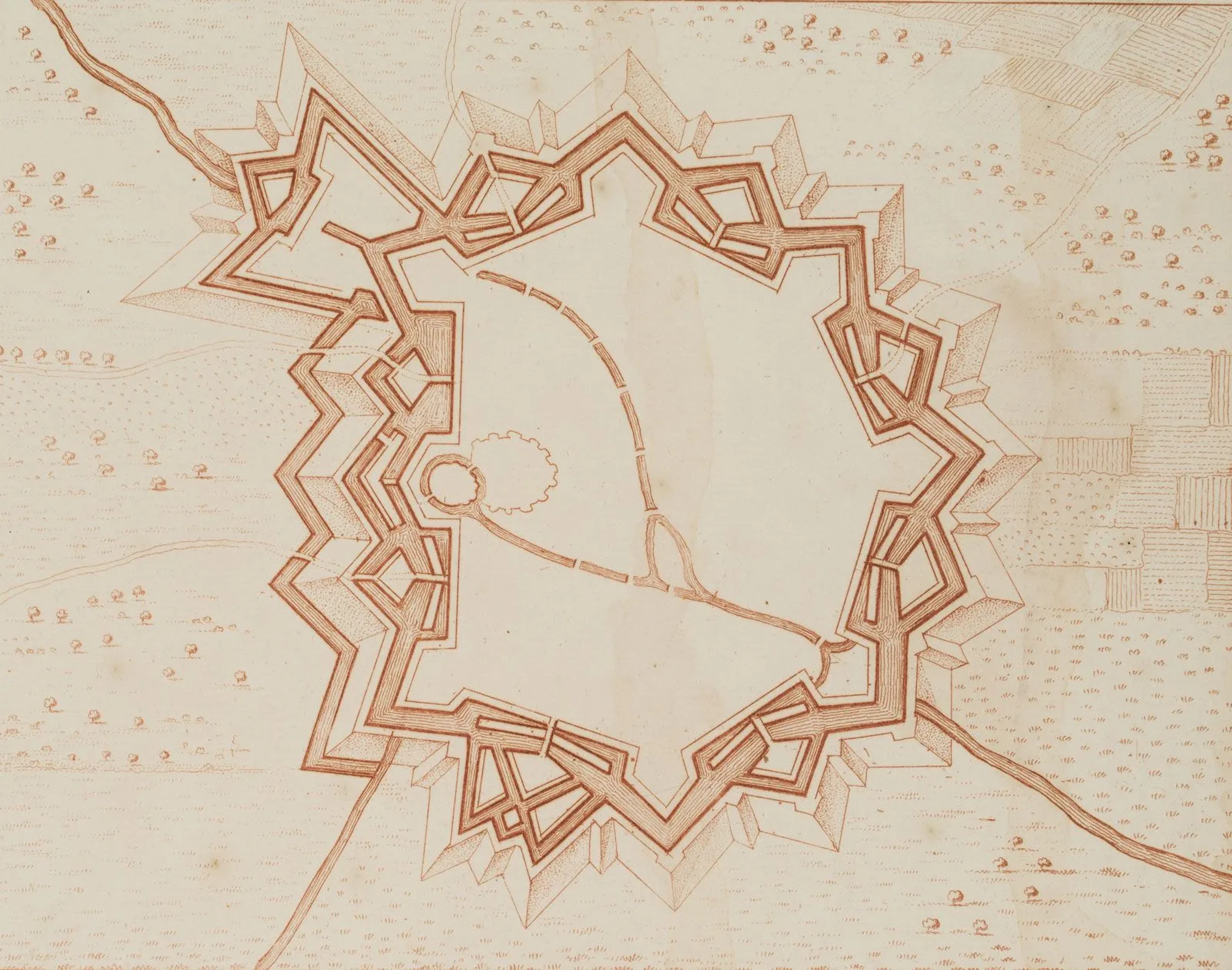 P. SCHENK (1653–1713), Plan of the Fortress, Ath, Hainaut, circa 1712