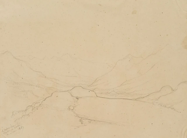E. BRETENIÈRES (*1804), View from the Château de Valère near Sion