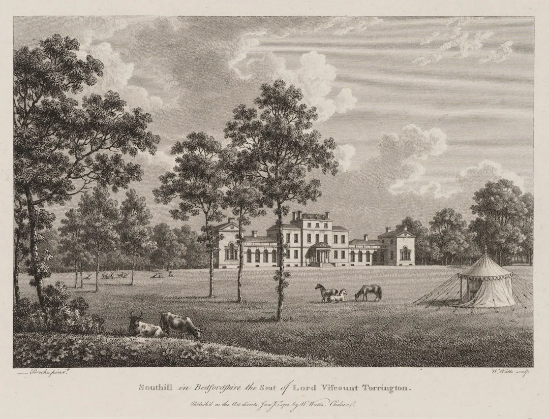 W. WATTS (*1752) after BROOKS (18th), Southill in Bedfordshire, 1782