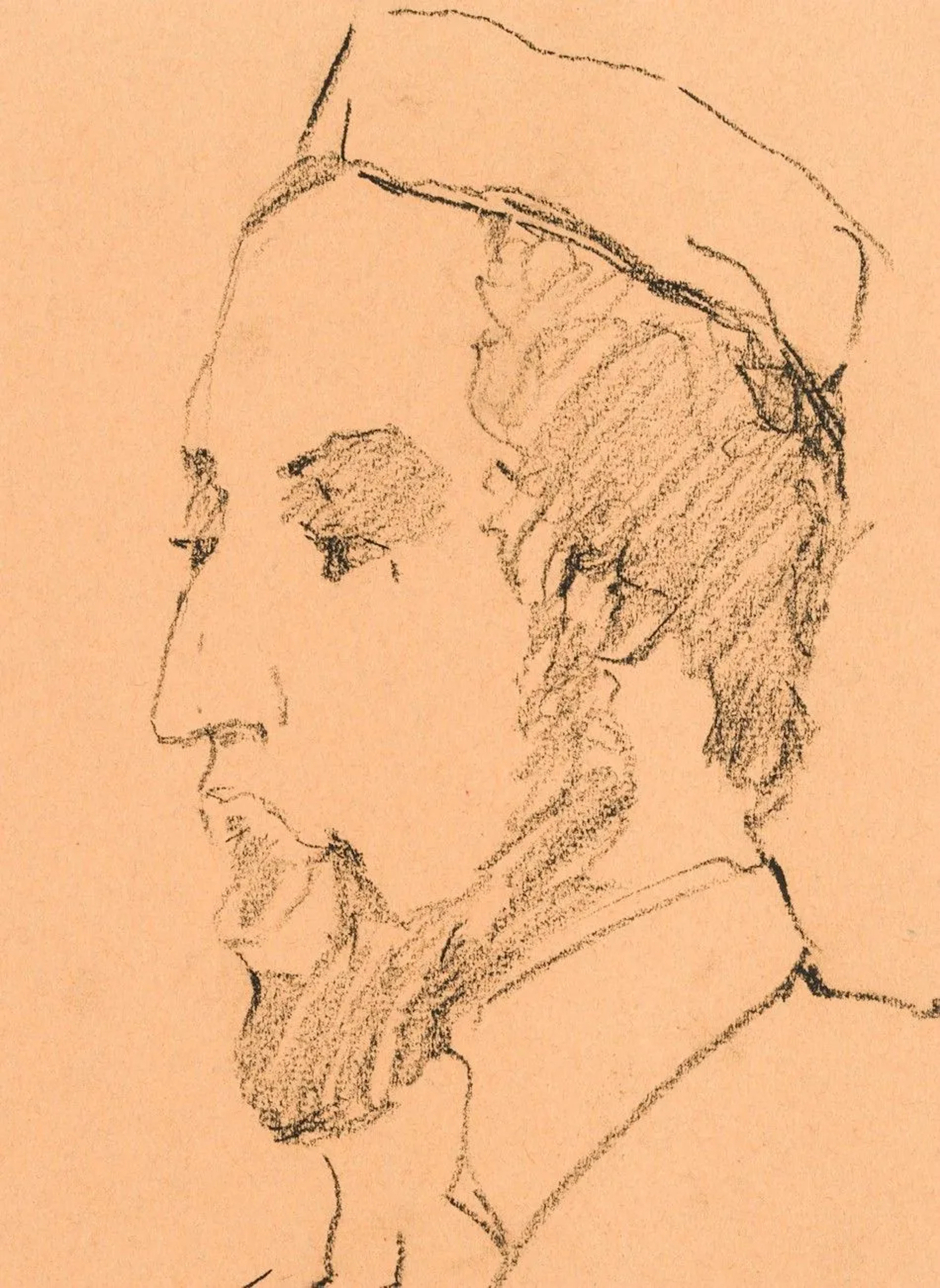 E. BEKKER (1903–1986), Benno Sekot, portrait, 1976, Indian ink Ernst