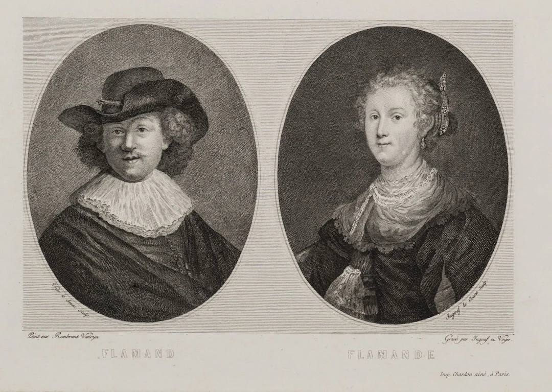F. VOYEZ (*1746) after REMBRANDT (*1606), Rembrandt and His Sister—A