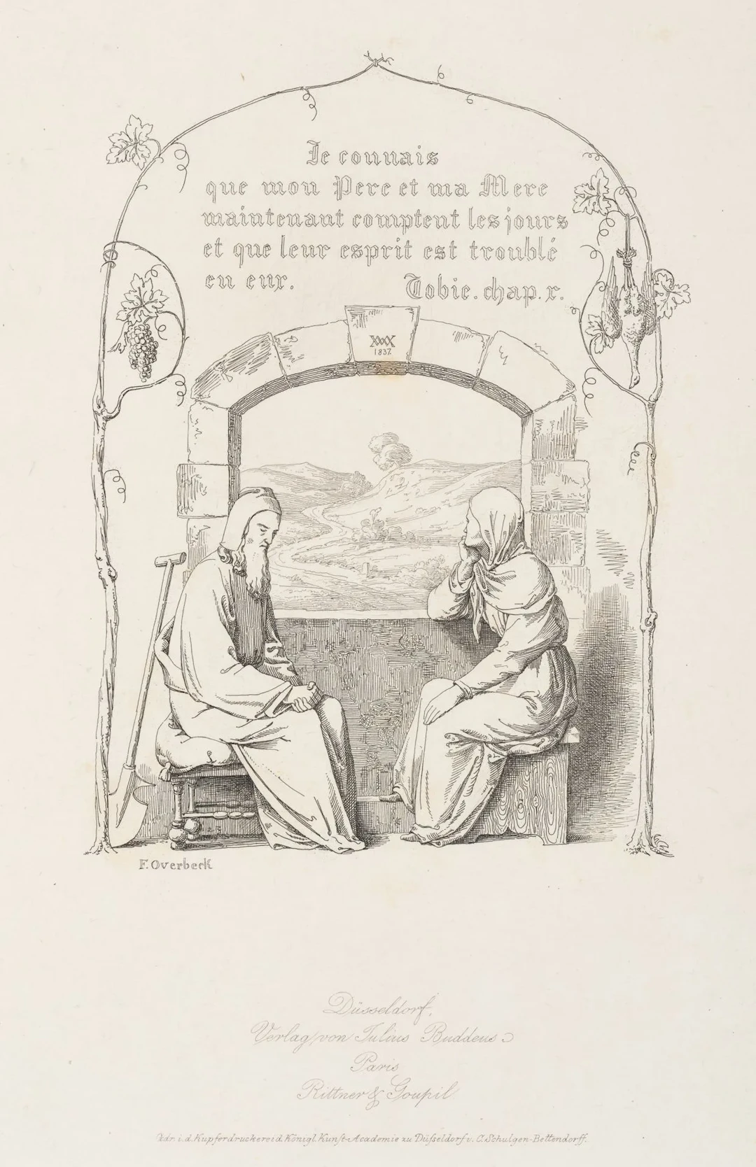 F. OVERBECK (1789–1869), Biblical scene from the Book of Tobit, circa