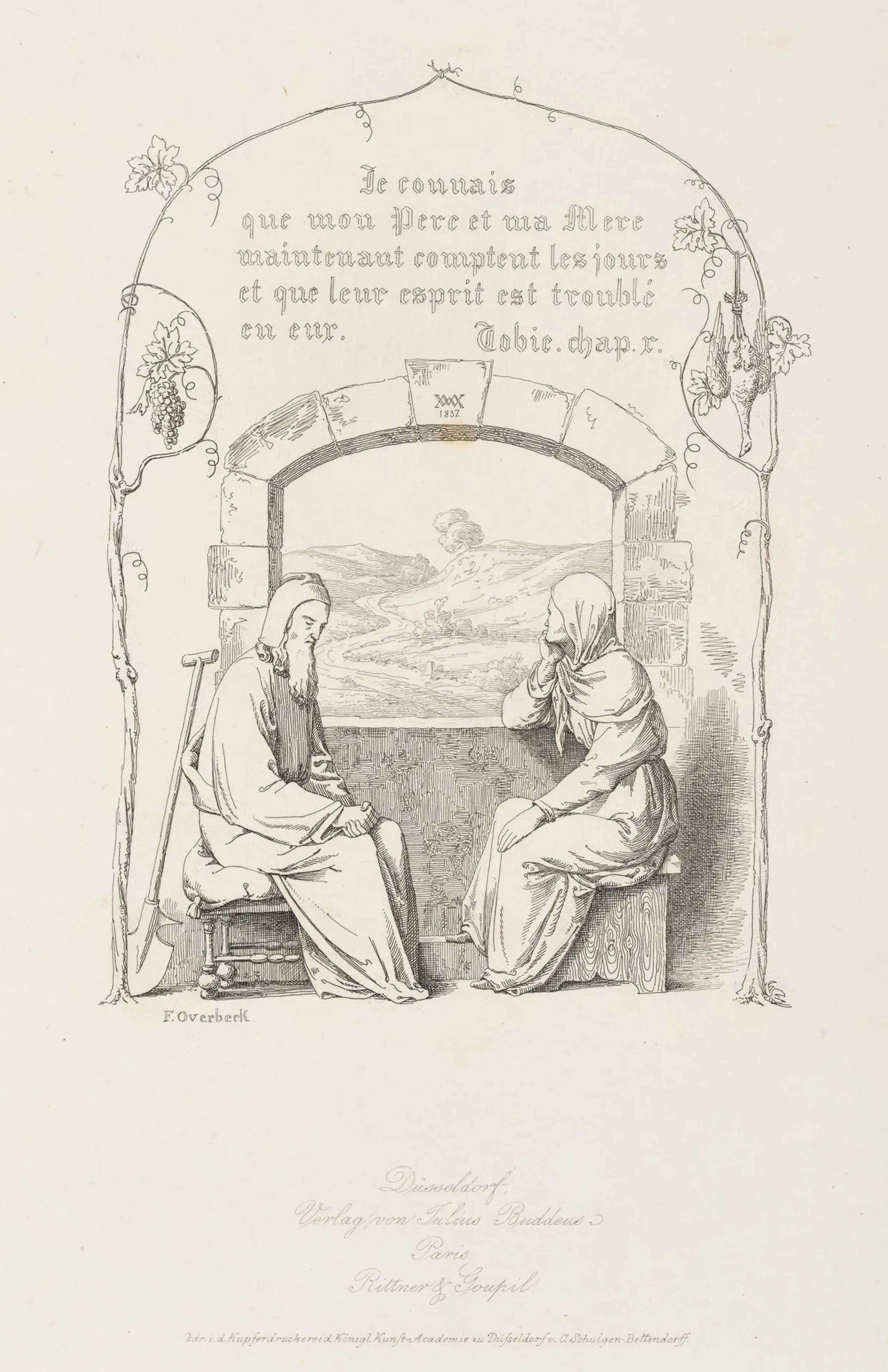 F. OVERBECK (1789–1869), Biblical scene from the Book of Tobit, circa