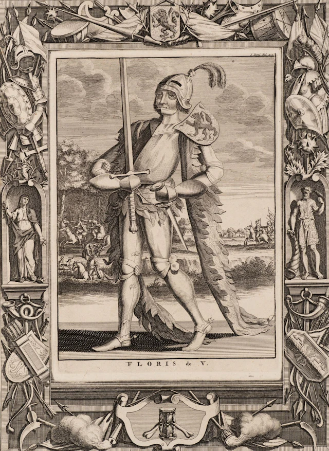 Unknown (18th), Floris V, Count of Holland, 1725, Copper engraving