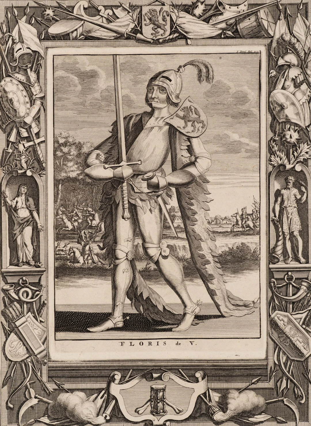 Unknown (18th), Floris V, Count of Holland, 1725, Copper engraving