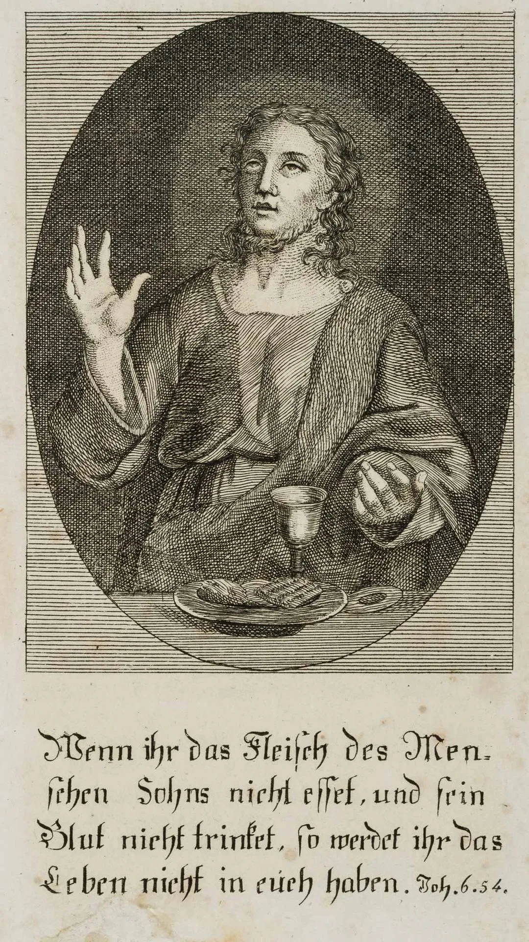 Unknown (19th century), Jesus, the Bread of Life, 1812, copper engraving