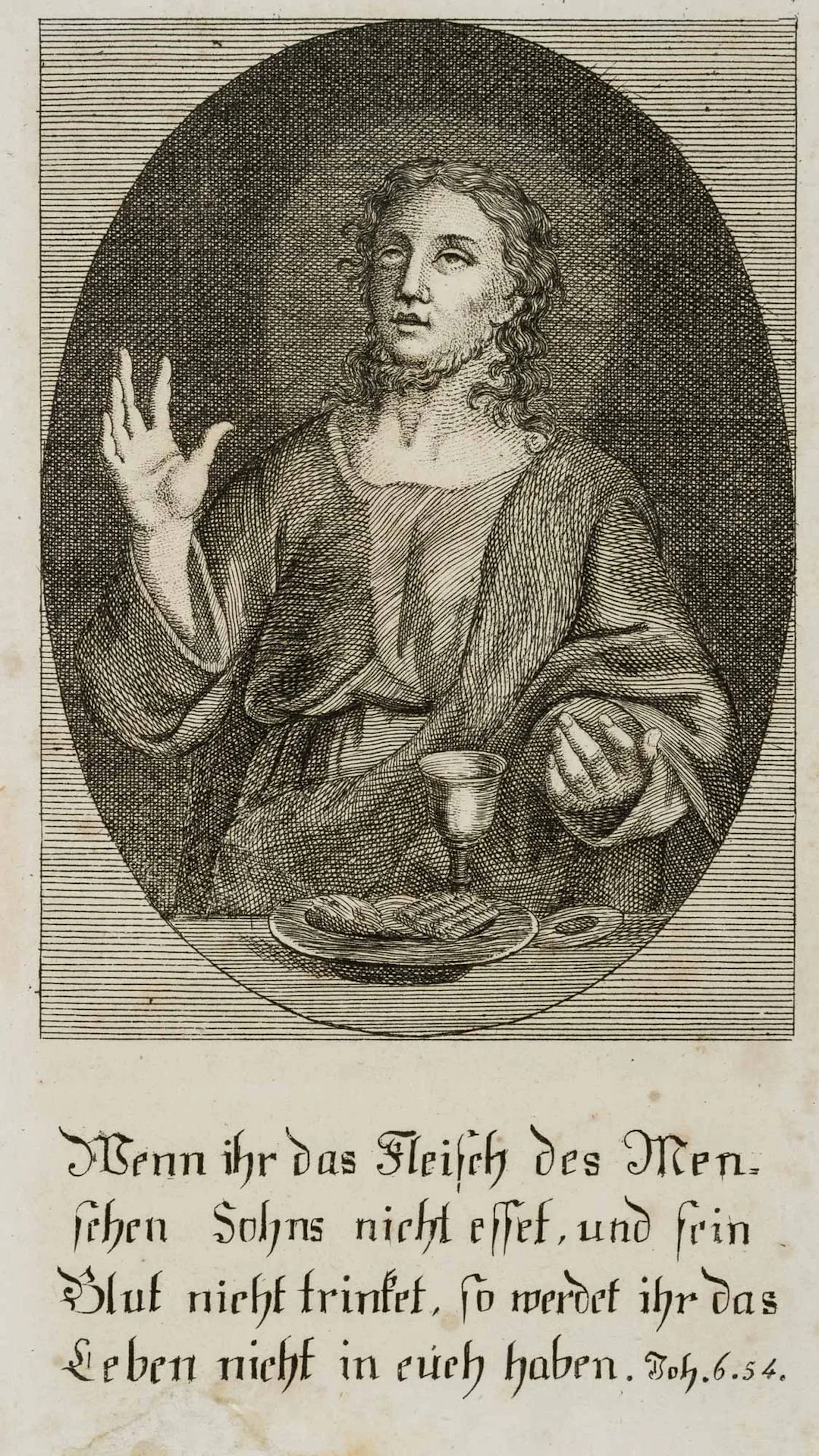 Unknown (19th century), Jesus, the Bread of Life, 1812, copper engraving
