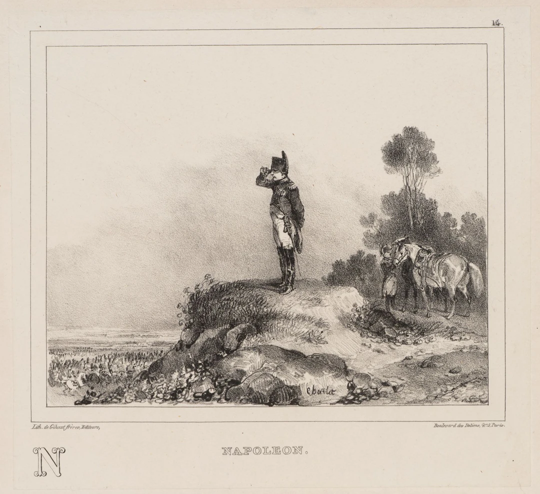 N. CHARLET (1792–1845), Napoleon with a telescope, circa 1835, lithograph